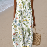 Caroline - Women's Sleeveless Midi Dress with Print for Casual Wear