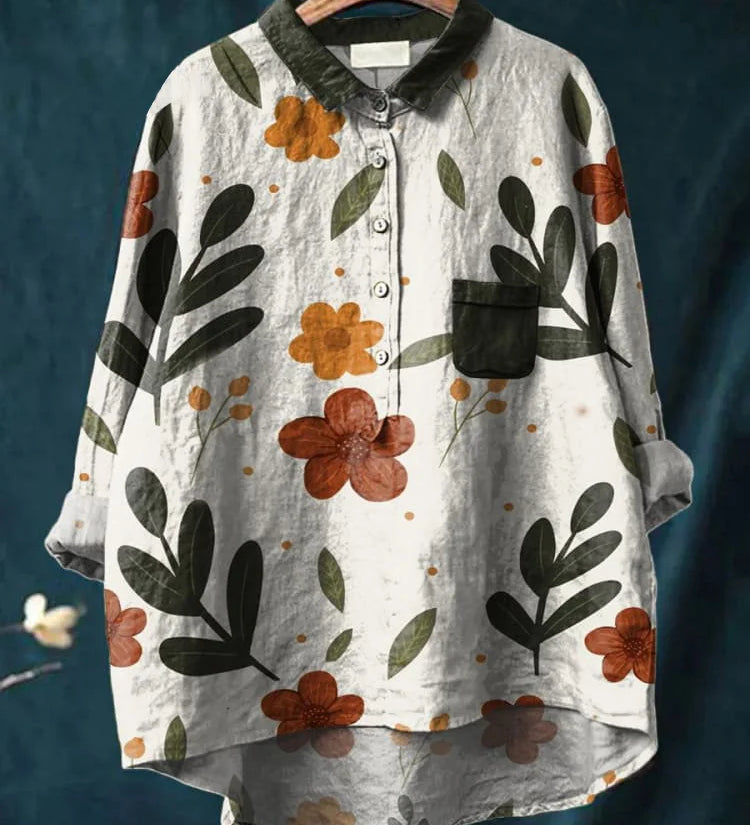 Eleanor - Stylish Botanical Print Top