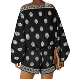Zindel - Bohemian Lantern Sleeve Linen Coordinated Set