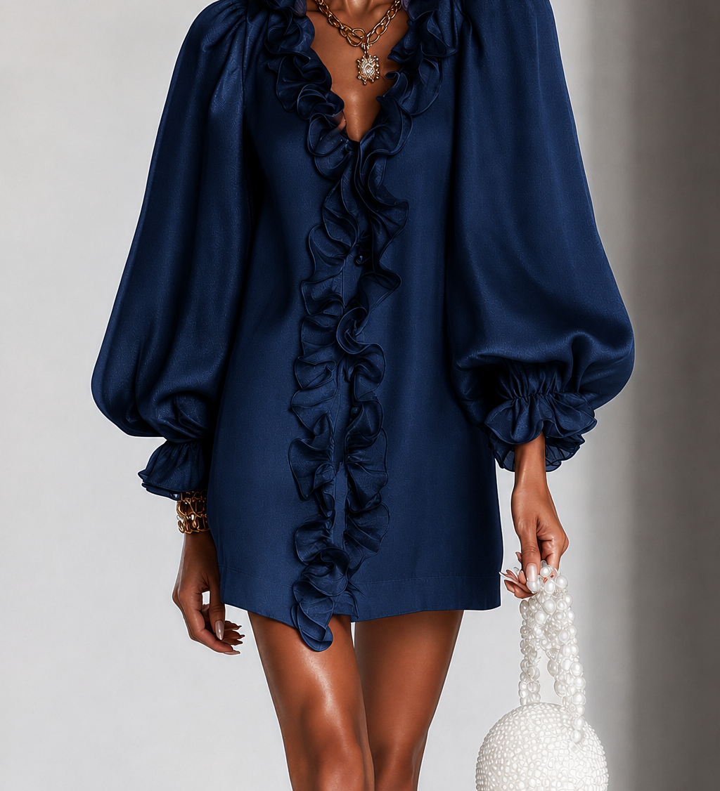 Antoinette | Mini Dress with Ruffled Puff Sleeves