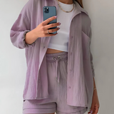 VERA™ – Contemporary Button-Up Shorts Ensemble