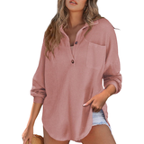 KATHRYN™ – Lightweight Casual Button V-Neck Tunic Blouse