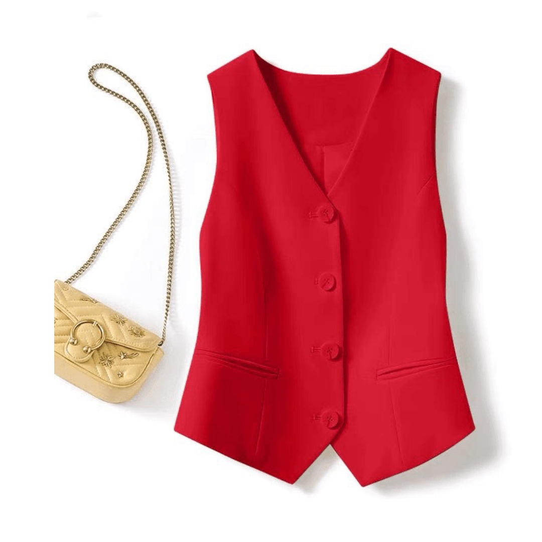 ZARINA™ – Elegant Sleeveless Button-Up Suit Vest