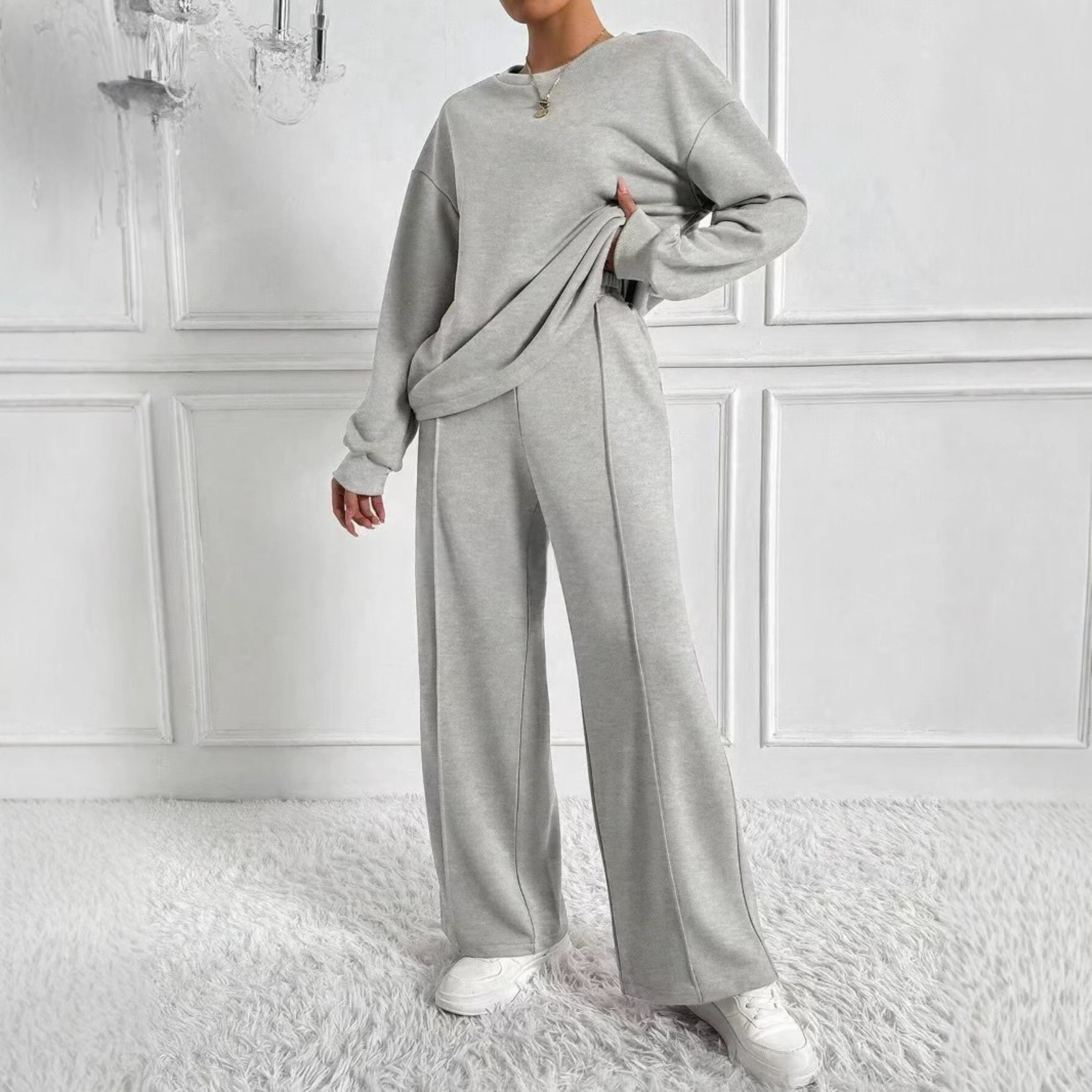 TINIDORT - Long Sleeve Sweatshirt with High Neck