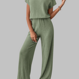 MAGGIE™ - Relaxed Short Sleeve Top and Pants Ensemble