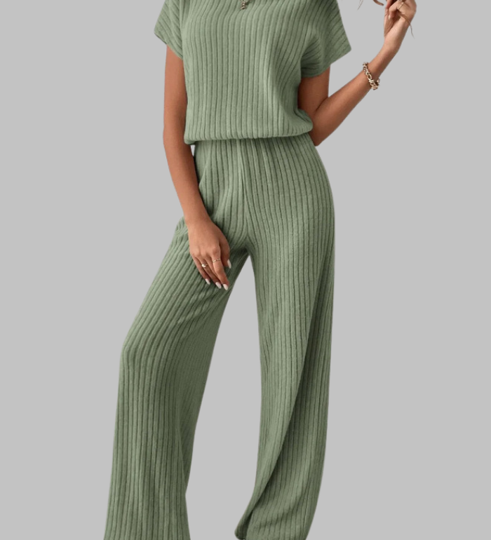 MAGGIE™ - Relaxed Short Sleeve Top and Pants Ensemble