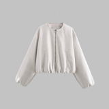 OVALIET - Stylish Long Sleeve Zipper Crop Top