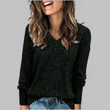 DERI™ - Cozy V-Neck Long Sleeve Tee