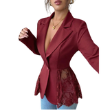 ALEXA™ – Chic Lace-Trimmed Tailored Blazer