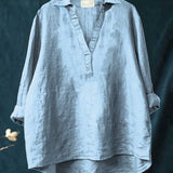 Amber - Blouse with Grey and Pink Print