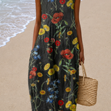Hazel - Women's Sleeveless Midi Dress with Relaxed Fit