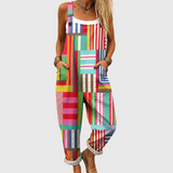 Marnie – Vibrant Patchwork Comfort Overalls