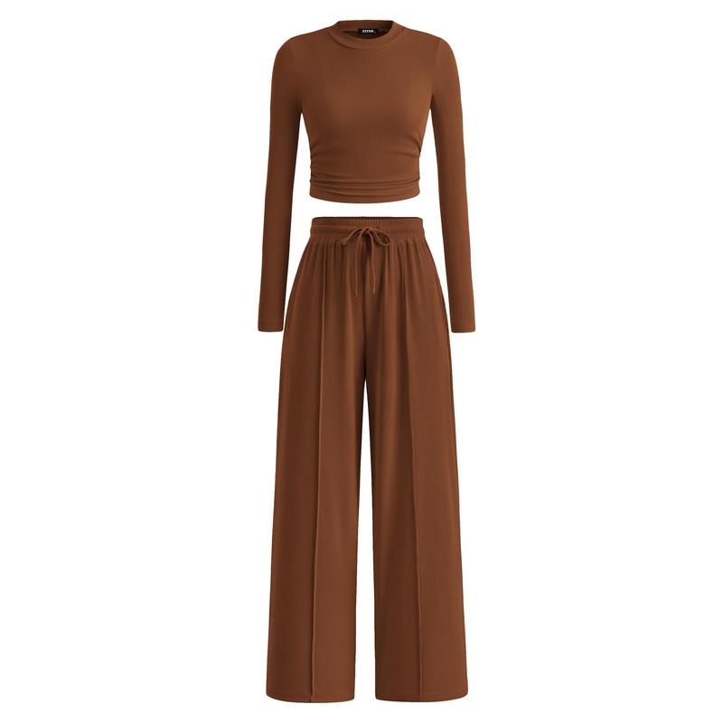 MIRELAT - Ribbed Knit Long Sleeve Cropped Top