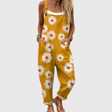 Samantha – Cozy Daisy Print Overalls
