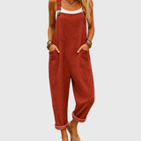 Isabella Brick Red Comfort Overalls
