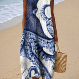 Julia - Women's Midi Dress with Sleeveless Relaxed Fit