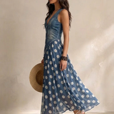 Bianca - Midi Dress with Polka Dot Chiffon