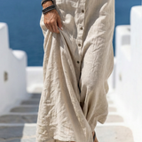 Marune - Hooded Maxi Dress with Button Details