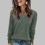 DERI™ - Cozy V-Neck Long Sleeve Tee