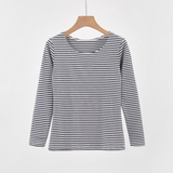 Evanthia - Striped Slim-Fit Long Sleeve Top for Casual Wear