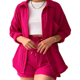 VERA™ – Contemporary Button-Up Shorts Ensemble