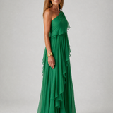 Margot - Asymmetrical Ruffle Maxi Dress