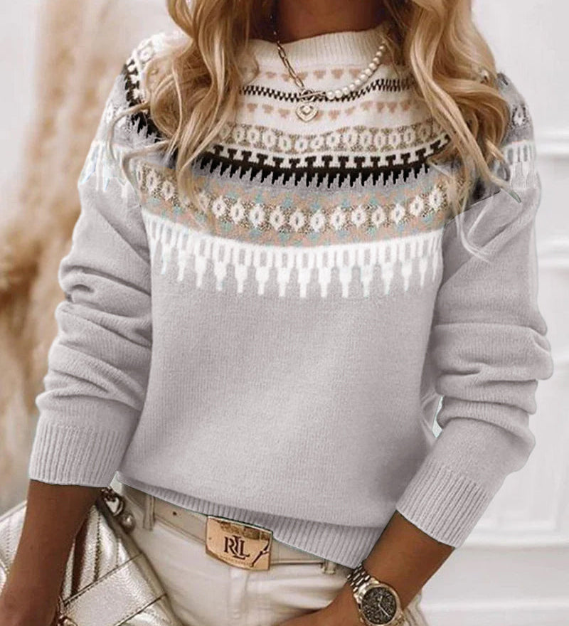 AVERY™ - Fair Isle Pattern Knit Sweater