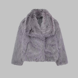 NESRIN™ - Elegant Long Sleeve Collared Fuzzy Jacket