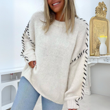 TALLY™ - Comfortable Long Sleeve Round Neck Knit Sweater