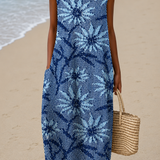 Madison - Women's Sleeveless Midi Dress with Print for Casual Wear
