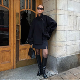 BHEKIT - Stylish Long Sleeve Top with Stand-Up Collar