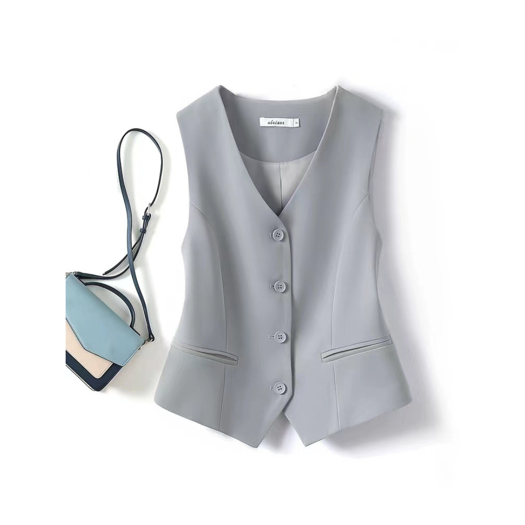 ZARINA™ – Elegant Sleeveless Button-Up Suit Vest