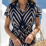 Ora - Geometric Print Midi Dress