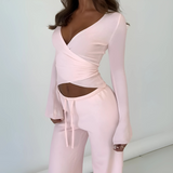 LETISAT - Stylish V-Neck Long Sleeve Blouse