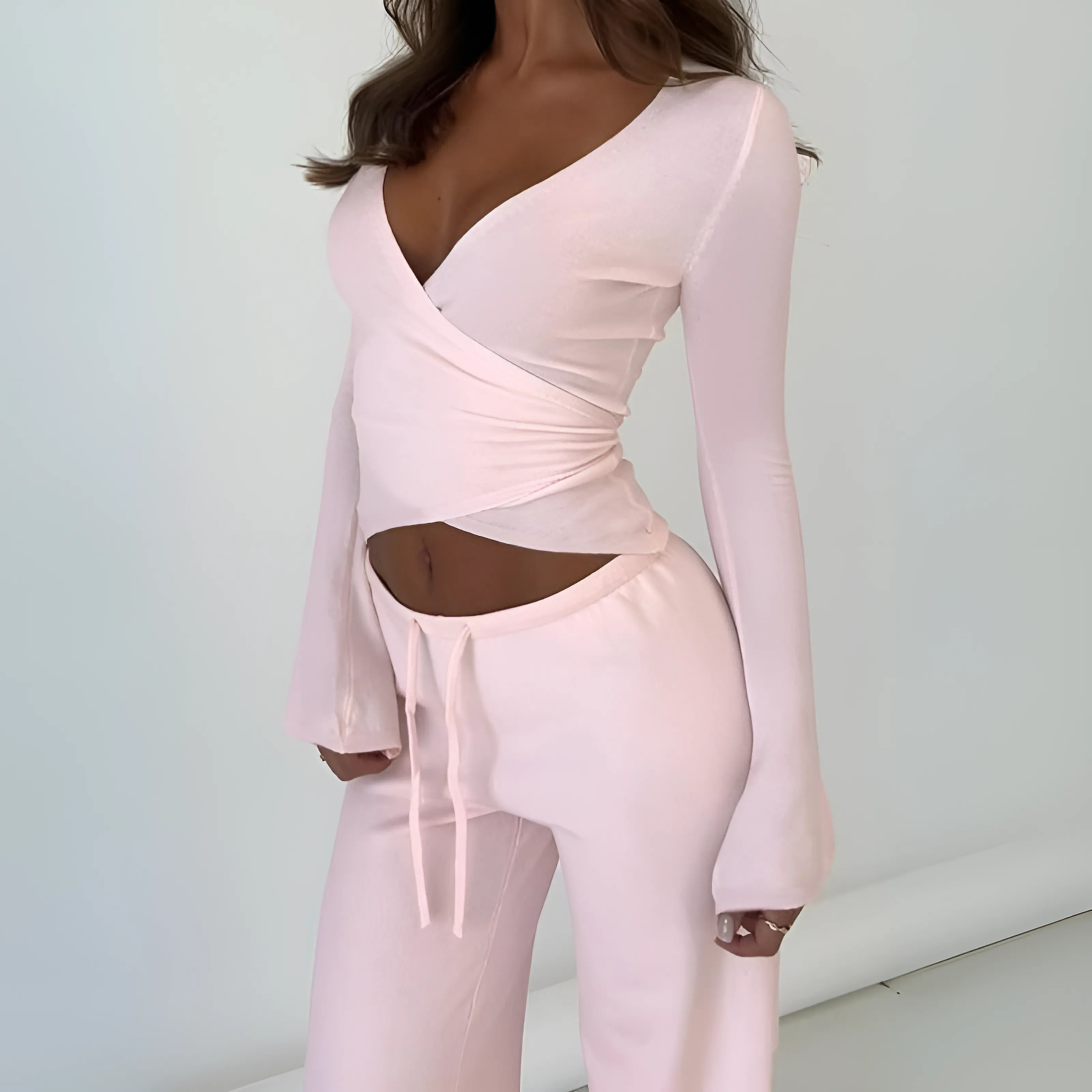 LETISAT - Stylish V-Neck Long Sleeve Blouse