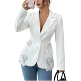 ALEXA™ – Chic Lace-Trimmed Tailored Blazer