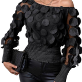 Gwyn - Sheer Blouse with Bishop Sleeves