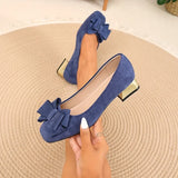 Gloria | Bow-Embellished Block Heel Pumps