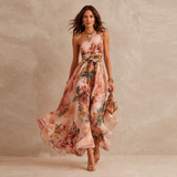 Celeste - Floral Maxi Dress with One-Shoulder Design