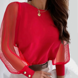 Elise - Chic Mesh Sleeve Glam Top