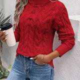 MAIKA™ Cable Knit Turtleneck Pullover