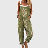 Ada – Casual Bohemian Olive Green Overalls