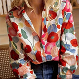Ava - Colorful Floral Long-Sleeve Blouse
