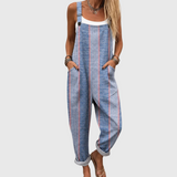 Zoe – Timeless Blue Striped Relaxed Fit Overalls