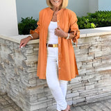 CÉLINA™ - Elegant Long Shirt Jacket
