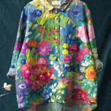 Amber - Retro Floral Charm Blouse