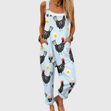 Felicity – Casual Chicken Print Overalls