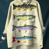 Dara - Artistic Fish Print T-Shirt