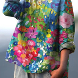 Amber - Retro Floral Charm Blouse