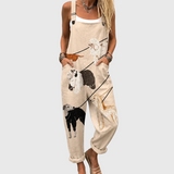 Giselle – Chic Relaxed Overalls Featuring an Elegant Dog Print